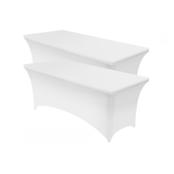 6' Spandex Table Linen WHITE